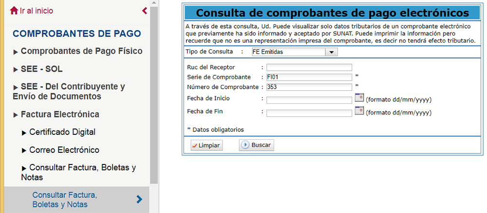 Consulta De Boleta Y Factura En La Sunat 1503